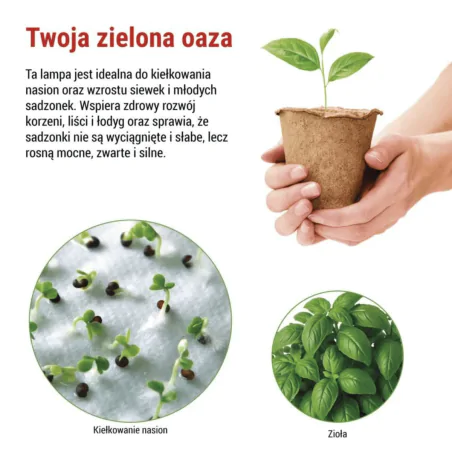 Oswietlenie - lampa wspomagająca uprawę roślin oświetlenie do wzrostu sadzonek 5w z wyłącznikiem czasowym grow emos 