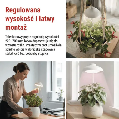 Oswietlenie - lampa wspomagająca uprawę roślin oświetlenie do wzrostu sadzonek 5w z wyłącznikiem czasowym grow emos 