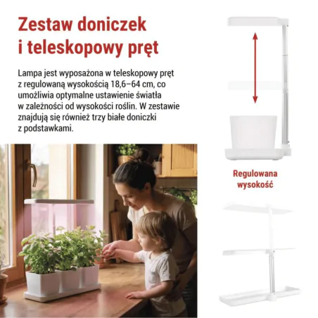 Oswietlenie - lampa led do uprawy roślin z możliwością ściemniania oświetlenie wspomagające wzrost sadzonek z doniczkami grow emos 