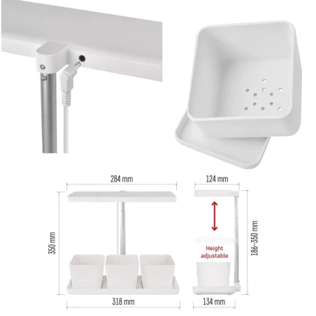 Oswietlenie - lampa led do uprawy roślin z możliwością ściemniania oświetlenie wspomagające wzrost sadzonek z doniczkami grow emos 