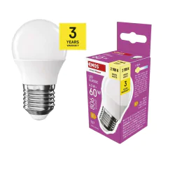 Gwint-trzonek-e27 - żarówka kulka led e27 ciepłe światło 2700k 6,5w odpowiednik 60w 806lm emos