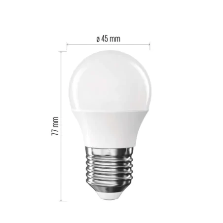 Gwint-trzonek-e27 - zq6e44 żarówka ledowa mini kulka e27 zimna 6500k 6,5w-60w 806lm emos 