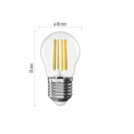 Gwint-trzonek-e27 - żarówka kulka filament led e27 ciepła 2700k 5,9w odpowiednik 60w 806lm emos 
