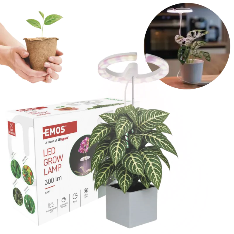 Oswietlenie - lampa led wspomagająca rozwój roślin z możliwością ściemniania z timerem grow emos firmy EMOS 
