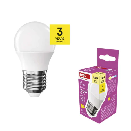 Gwint-trzonek-e27 - żarówka led e27 kulka 2,5w ciepłe światło globe 2700k 32w 350lm zq6d11 emos 