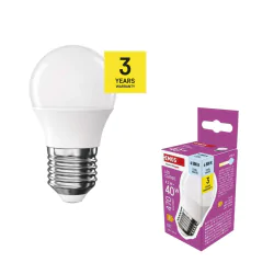 Gwint-trzonek-e27 - zq6e24 żarówka globe led e27 kulka mleczna 4,2w zimna 6500k 40w 470lm emos