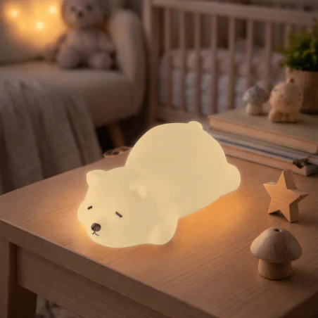 Lampki-nocne - lampka nocna led dziecięca śpiący miś uroczy prezent dla dziecka p3325 emos 