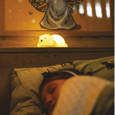 Lampki-nocne - lampka nocna led dziecięca śpiący miś uroczy prezent dla dziecka p3325 emos 