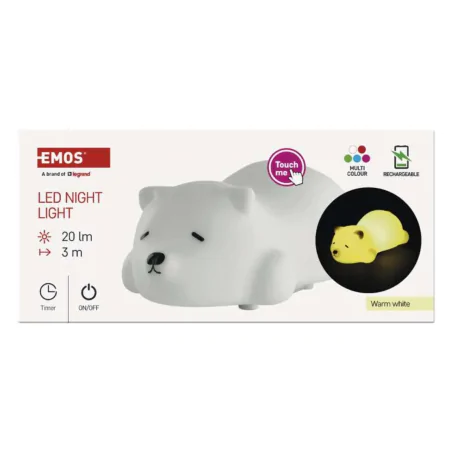 Lampki-nocne - lampka nocna led dziecięca śpiący miś uroczy prezent dla dziecka p3325 emos 