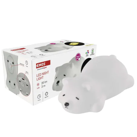 Lampki-nocne - lampka nocna led dziecięca śpiący miś uroczy prezent dla dziecka p3325 emos 