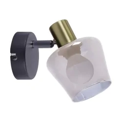 Kinkiety-do-salonu - oprawa ścienno-sufitowa kinkiet czarno-złoty na żarówkę e14 ayra ideus