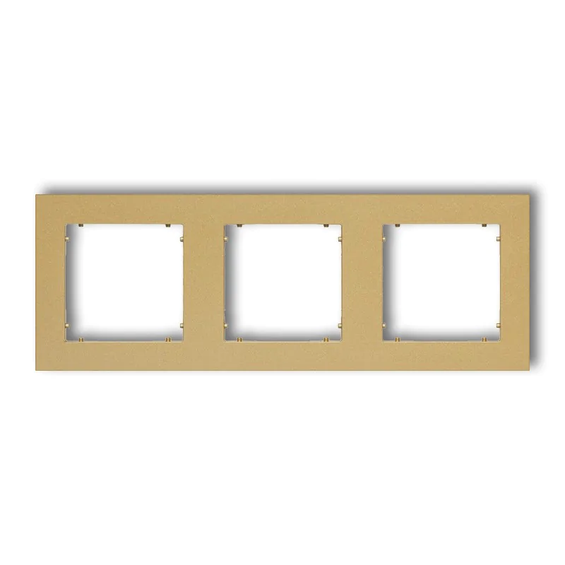 Ramki-potrojne - 29mr-3 złota potrójna ramka do gniazd i włączników z serii mini karlik firmy Karlik 