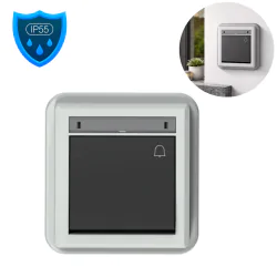 Wlaczniki-i-przyciski-dzwonkowe - przycisk dzwonkowy hermetyczny podtynkowy z piktogramem kompletny z ramką szary ip55 aquant 5005-70 elektro-plast
