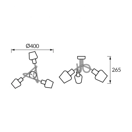 Lampy-sufitowe - lampa ścienno-sufitowa potrójna listwa oświetleniowa czarno-złota 3xe14 ayra ideus 