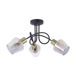 Lampy-sufitowe - lampa ścienno-sufitowa potrójna listwa oświetleniowa czarno-złota 3xe14 ayra ideus