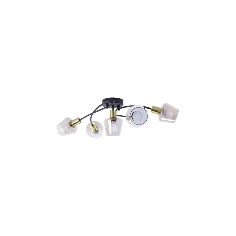 Lampy-sufitowe - fikuśna lampa ścienno-sufitowa listwa oświetleniowa czarno-złota słupeł 5xe14 ayra ideus firmy IDEUS - STRUHM 