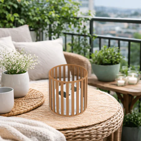 Lampy-solarne - latarenka solarna led brązowa na taras lampion tara led 04885 ideus 