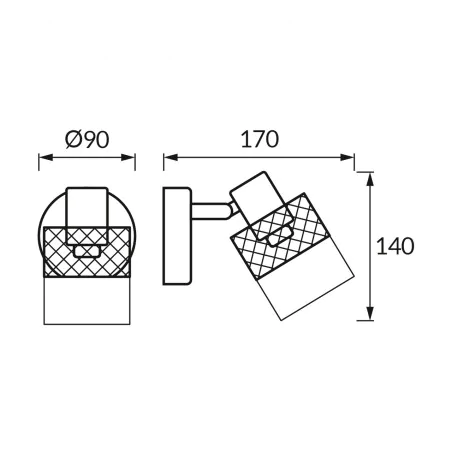 Kinkiety-do-salonu - geometryczny kinkiet na żarówkę e14 lampa ścienna loftowa montana ideus 