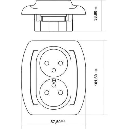 Gniazda-elektryczne - gniazdo podwójne klasyczne z uziemieniem kompletne z ramką grafitowe trend 11gp-2zp karlik 