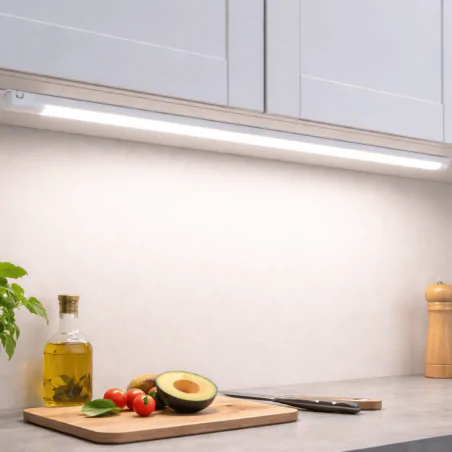 Oprawy-meblowe-podszafkowe - lampka meblowa led z włącznikiem 8w biała 50cm oprawa liniowa neutralna filo 04918 ideus 