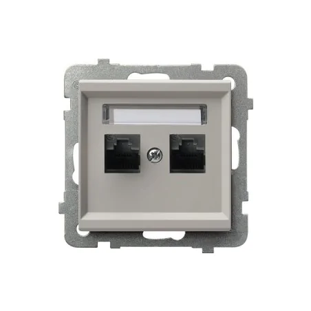 Gniazda-komputerowe - gniazdo internetowe podwójne rj45 kat.6 sieciowe kaszmir do ramek sonata ospel 