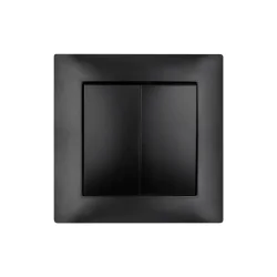 Wylaczniki-podwojne - wyłącznik podwójny czarny podtynkowy świecznikowy z ramką lc-02c wesa vcx