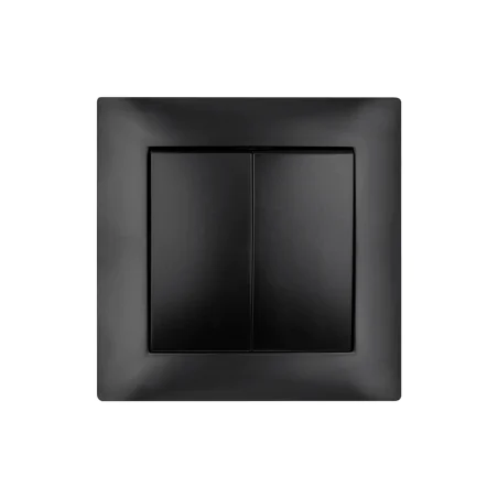 Wylaczniki-podwojne - wyłącznik podwójny czarny podtynkowy świecznikowy z ramką lc-02c wesa vcx 