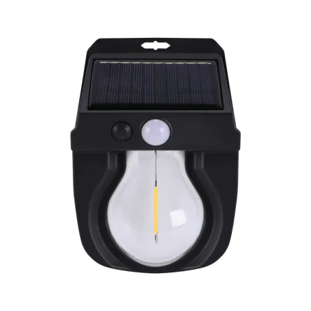 Kinkiety-solarne - kinkiet solarny led lampa na elewację z czujnikiem ruchu z ciepłym światłem tora led 04916 ideus 