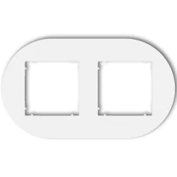 Ramki-podwojne - ramka podwójna okrągła biała do gniazd i włączników z serii mini karlik mrto-2