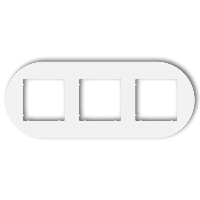 Ramki-potrojne - ramka potrójna okrągła biała do gniazd i włączników z serii mini karlik mrto-3 firmy Karlik 