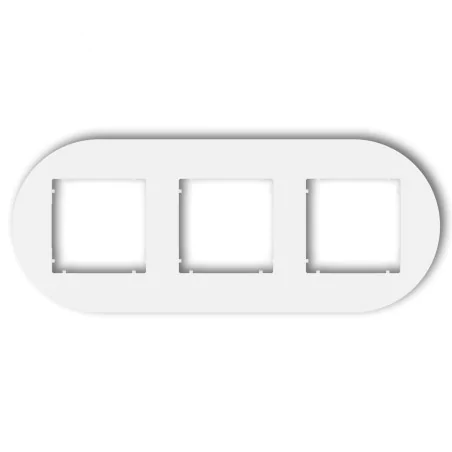 Ramki-potrojne - ramka potrójna okrągła biała do gniazd i włączników z serii mini karlik mrto-3 