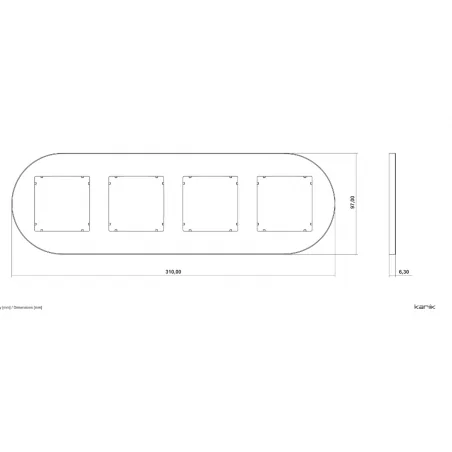 Ramki-poczworne - ramka poczwórna okrągła biała do gniazd i włączników z serii mini karlik mrto-4 