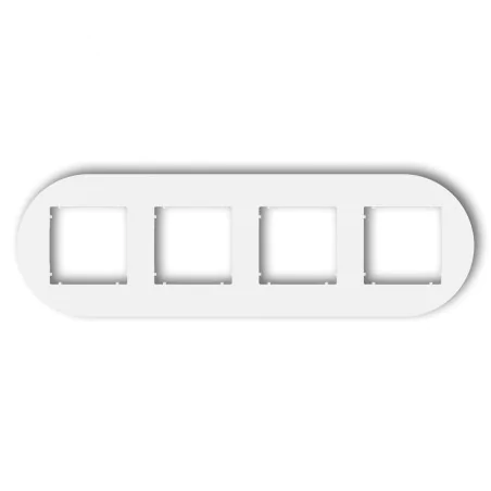 Ramki-poczworne - ramka poczwórna okrągła biała do gniazd i włączników z serii mini karlik mrto-4 