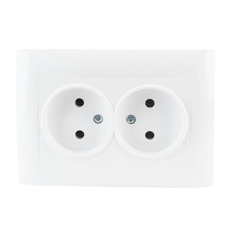 Gniazda-podwojne-podtynkowe - tanie gniazdo podwójne bez uziemienia białe w ramce podtynkowe wesa vcx firmy VCX 