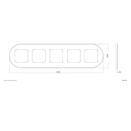 Ramki-poczworne - ramka pięciokrotna okrągła biała do gniazd i włączników z serii mini karlik mrto-5 