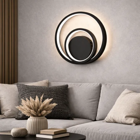 Kinkiety-do-salonu - kinkiet led czarna ścienny z neutralnym światłem o mocy 15w zefira polux/goldlux 
