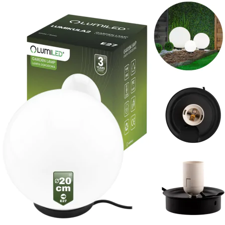 Lampy-kule-ogrodowe - lumogr0906 kula ogrodowa 20cm e27 ip65 lumikula2 lumiled 