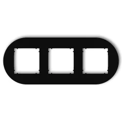 Ramki-potrojne - ramka potrójna okrągła do gniazd i włączników z serii mini karlik 12mrto-3 czarny mat