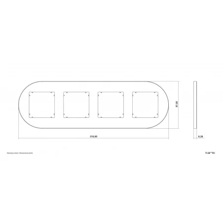 Ramki-poczworne - ramka poczwórna okrągła uniwersalna do gniazd i włączników z serii mini karlik 12mrto-4 czarny mat 