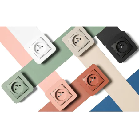 Ramki-poczworne - ramka okrągła na 5 kontaktów z serii mini karlik 12mrto-5 czarny mat 