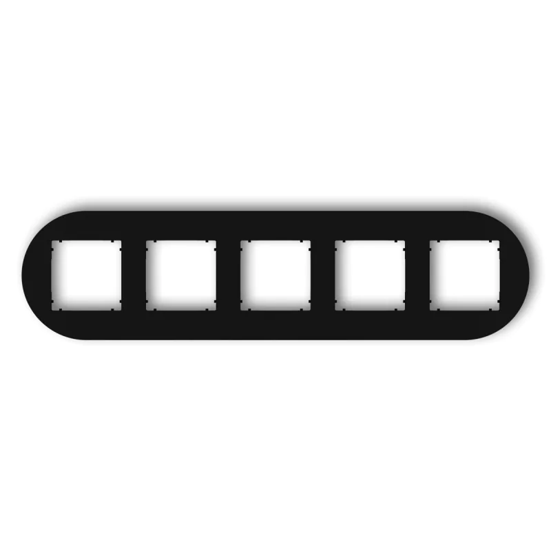 Ramki-poczworne - ramka okrągła na 5 kontaktów z serii mini karlik 12mrto-5 czarny mat firmy Karlik 