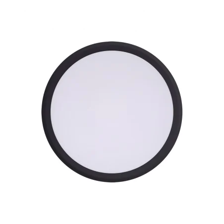 Plafony - czarny plafon z paskiem led lampa sufitowa płaska 3 barwy światła 18w amadeus c ideus 