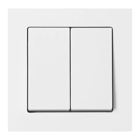 Wylaczniki-jednobiegunowe - wyłącznik światła podwójny klasyczny biały z ramką wp-2m malta abex 