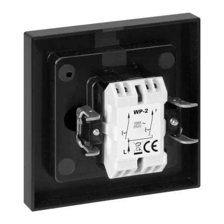 Wylaczniki-podwojne - wyłącznik podwójny podtynkowy czarny mat z ramką wp-2m malta abex 