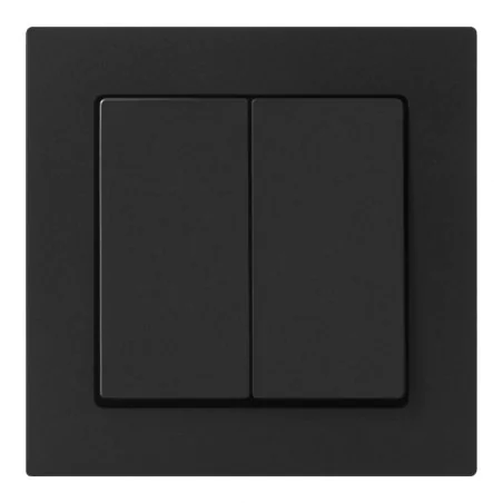 Wylaczniki-podwojne - wyłącznik podwójny podtynkowy czarny mat z ramką wp-2m malta abex 