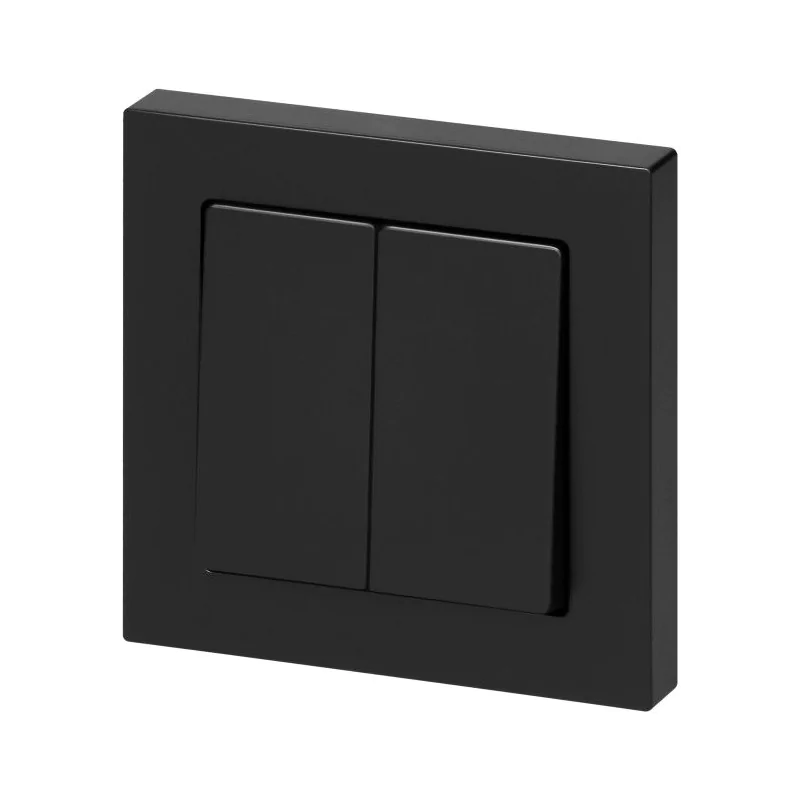 Wylaczniki-podwojne - wyłącznik podwójny podtynkowy czarny mat z ramką wp-2m malta abex firmy ABEX 