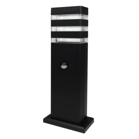 Slupki-ogrodowe - lampa ogrodowa czarna słupek oświetleniowy zewnętrzny z czujnikiem pir na żarówkę gu10 so-40p eco-light 