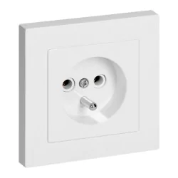 Gniazda-pojedyncze-podtynkowe - gniazdo pojedyncze w białej ramce kontakt z bolcem pt-16m malta abex