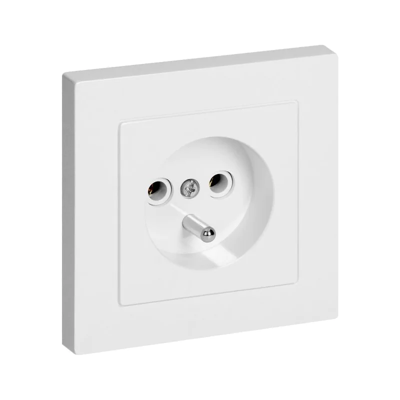 Gniazda-pojedyncze-podtynkowe - gniazdo pojedyncze w białej ramce kontakt z bolcem pt-16m malta abex firmy ABEX 