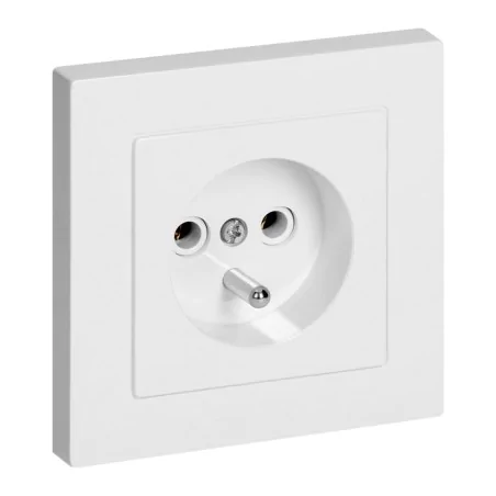 Gniazda-pojedyncze-podtynkowe - gniazdo pojedyncze w białej ramce kontakt z bolcem pt-16m malta abex 